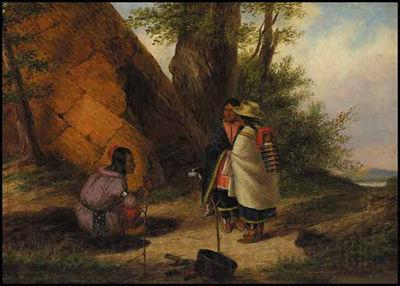 Cornelius Krieghoff Indians Meeting by a Teepee Spain oil painting art